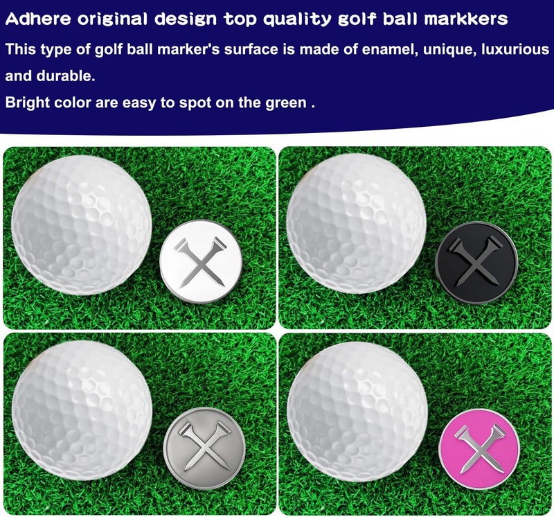 Adhere Golf Ball Markers Personlized Logo Enamel with A Strong Magnetic Hat Clips A Premium Golf Gifts for Golfer - Image 4